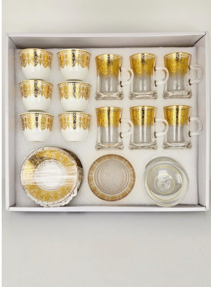 Tea & Coffe Set Tea Cups With Soucers Cawa Cups Traditional Arabian Design Cups for Tea Coffee Perfect for Home And Office